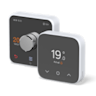 Front angled view of the Hive Thermostat and Hive Thermostat Mini on a white background
