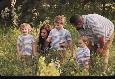 Calgary move coordinator Kate Hall with her husband and three children.