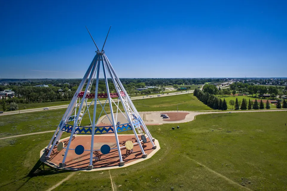 View of the Saamis Tepee, in Medicine Hat, Alberta