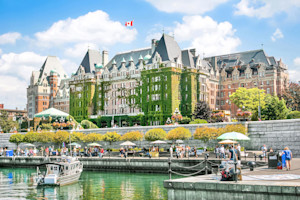 Empress Hotel by the harbour in Victoria, British Columbia