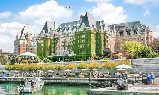 Empress Hotel by the harbour in Victoria, British Columbia