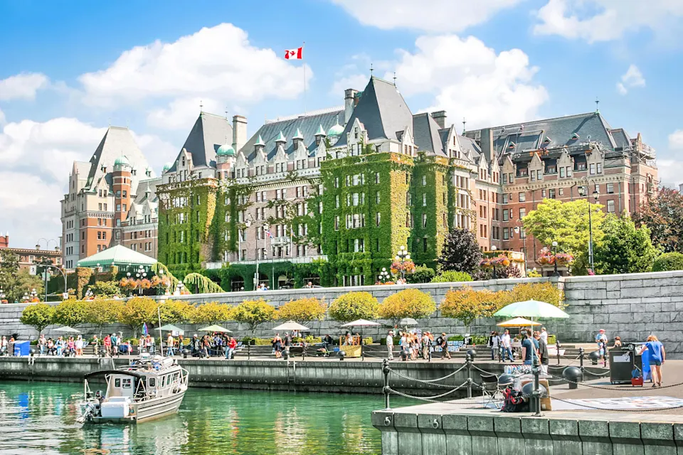Empress Hotel by the harbour in Victoria, British Columbia