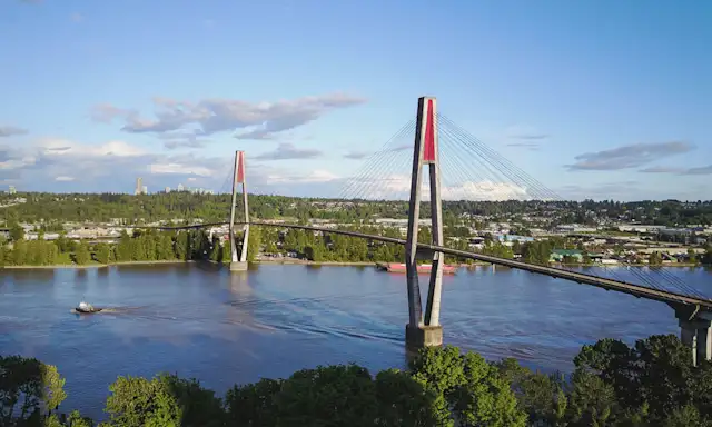 Bridge over the Fraser River in New Westminster, British Columbia