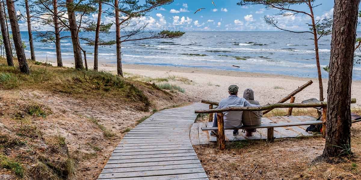 People at the beach in Lithuania People at the beach in Lithuania