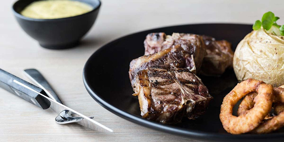 Steak at our onboard restaurant 