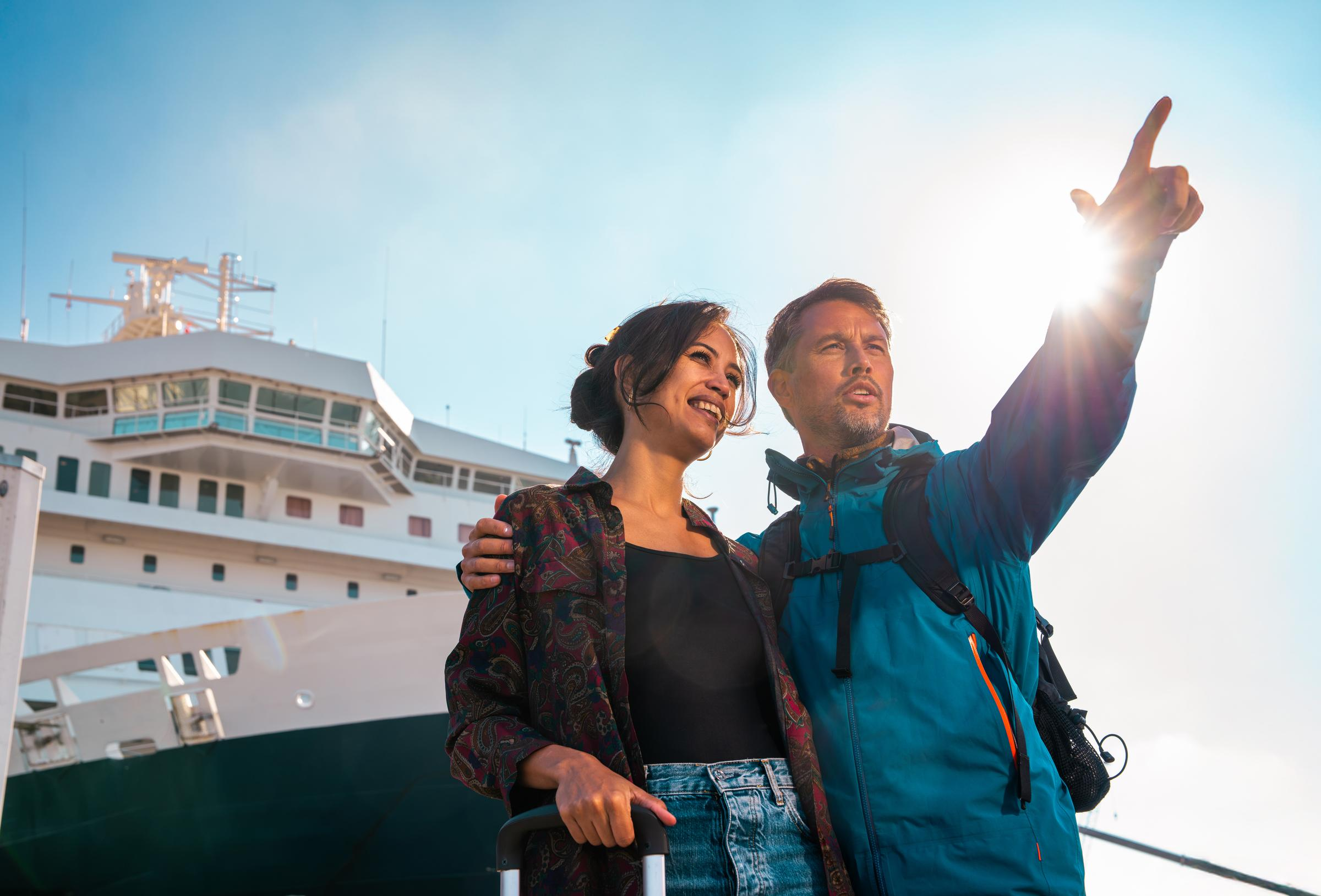 Couple next to the ferry