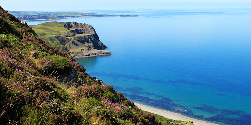 Beautiful view of blue sea in Wales 