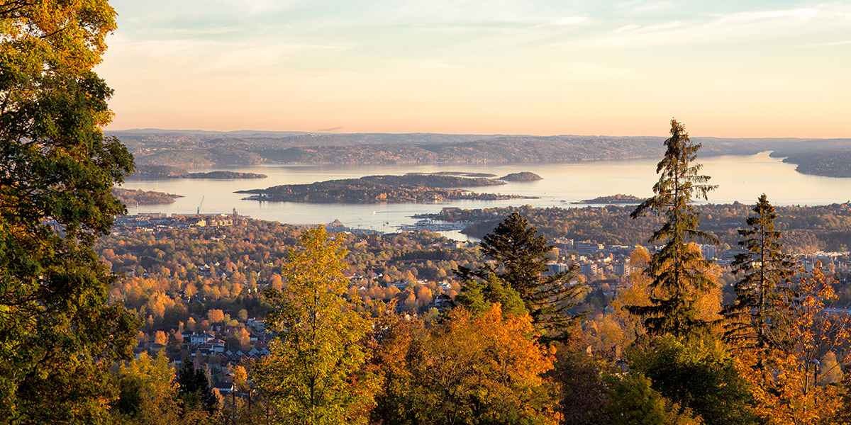 view over th Oslofjord in the autumn