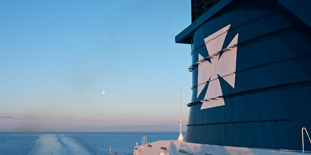 Close up of DFDS ferry