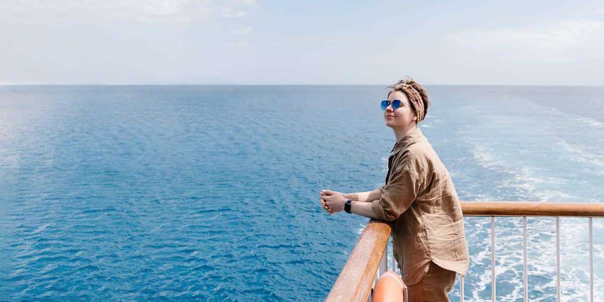 Woman on deck of DFDS ferry