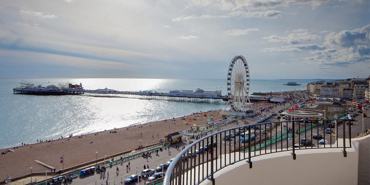 Blick auf Brighton Strand in England