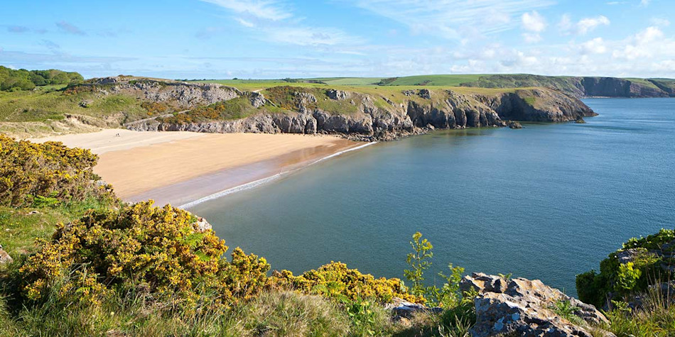 A sandy beach on the Welsh coastline 