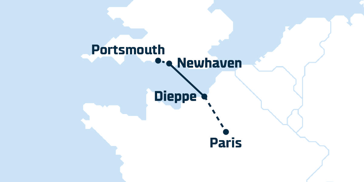 Newhaven - Dieppe Portsmouth Map