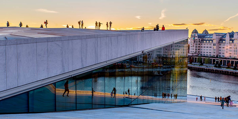 Oslo Opera House at sunset 