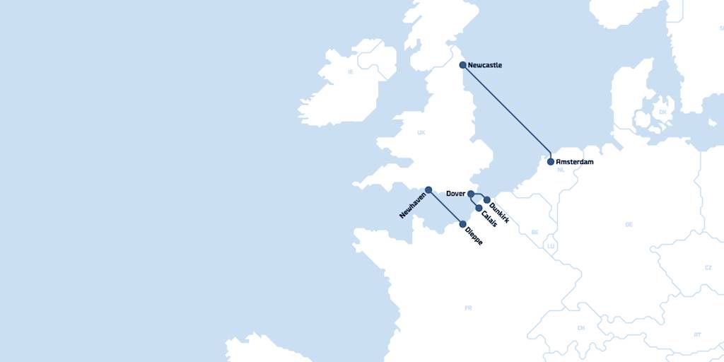 DFDS Map of UK Routes