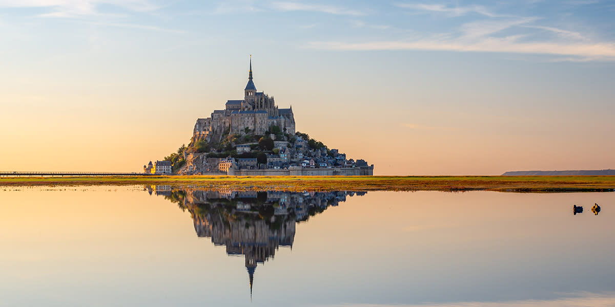 Reflection of Mont Saint-Michel at High tide