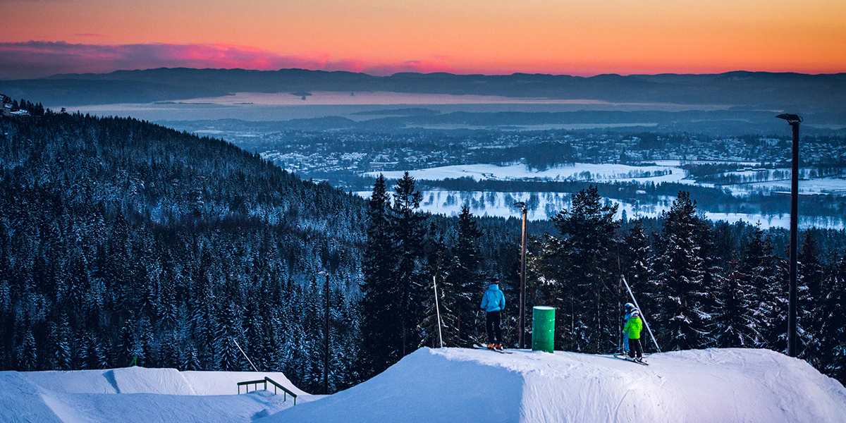 Oslo winter park - view over Oslo