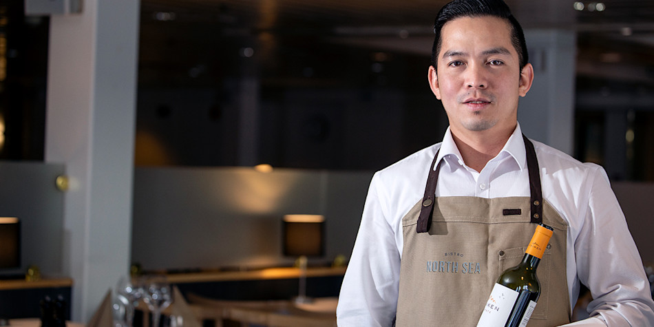 North Sea Bistro sommelier wine onboard