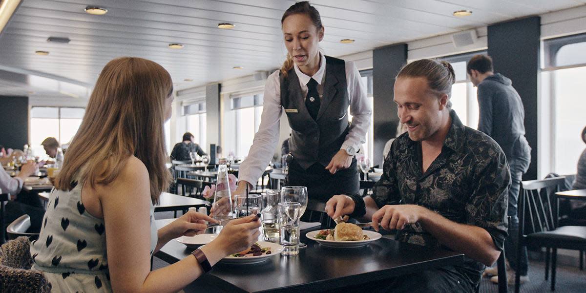 Restaurant onboard Copenhagen-Oslo