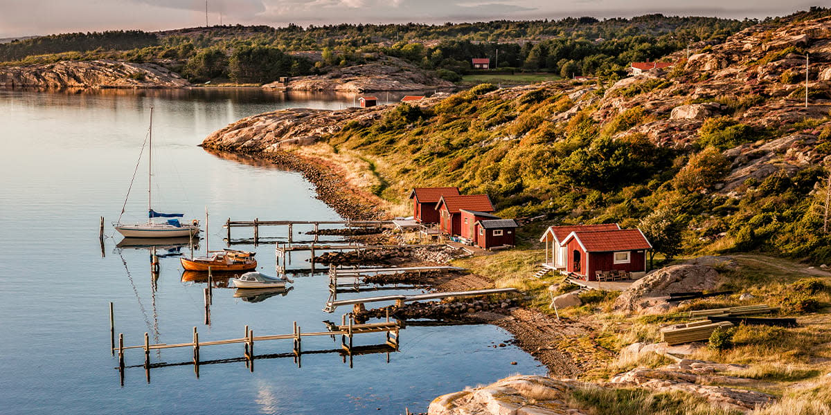 Harbour on the west coast of Sweden in autumn