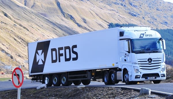DFDS truck climbing a hill Logistics - FMCG