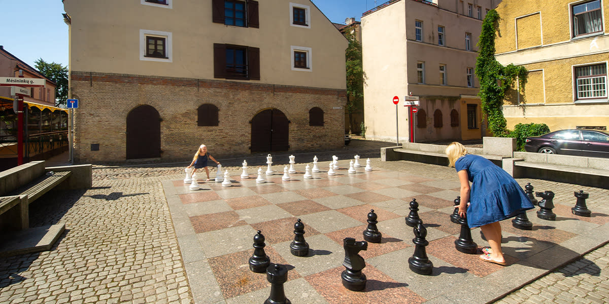 Шахматы в центре Клайпеды