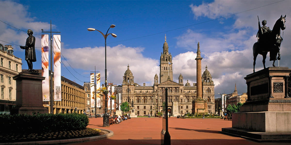 Blick auf das Rathaus in Glasgow