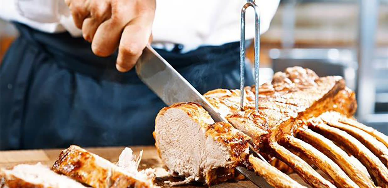 Christmas buffet roast lamb