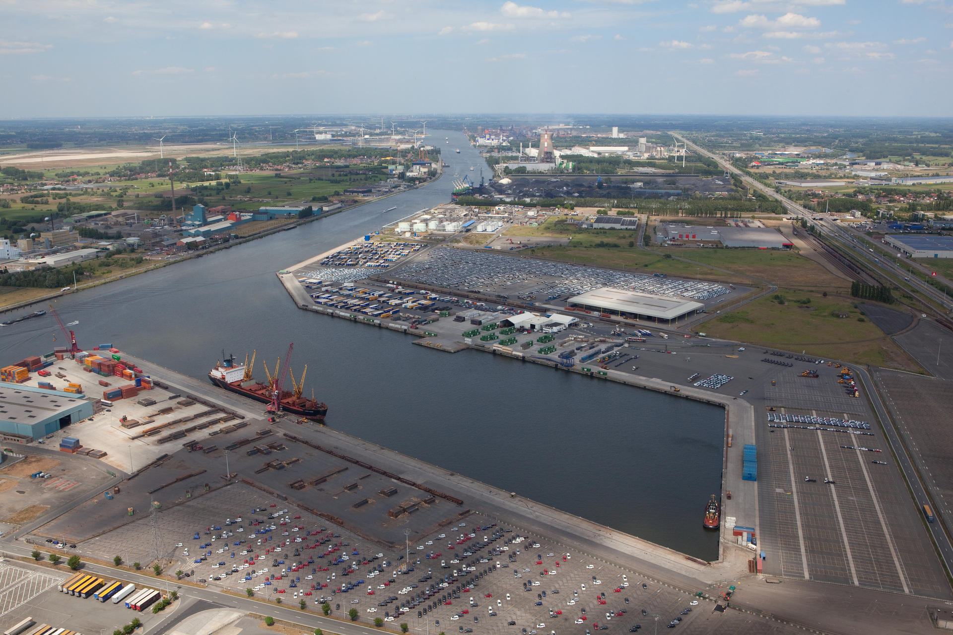 Ghent-Belgium aerial harbour photo