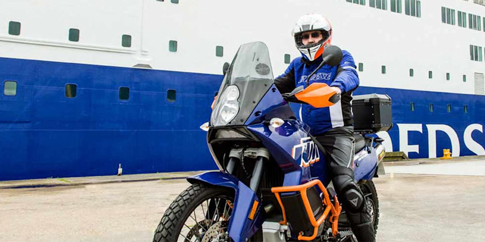 Motorcycle in front of DFDS ferry