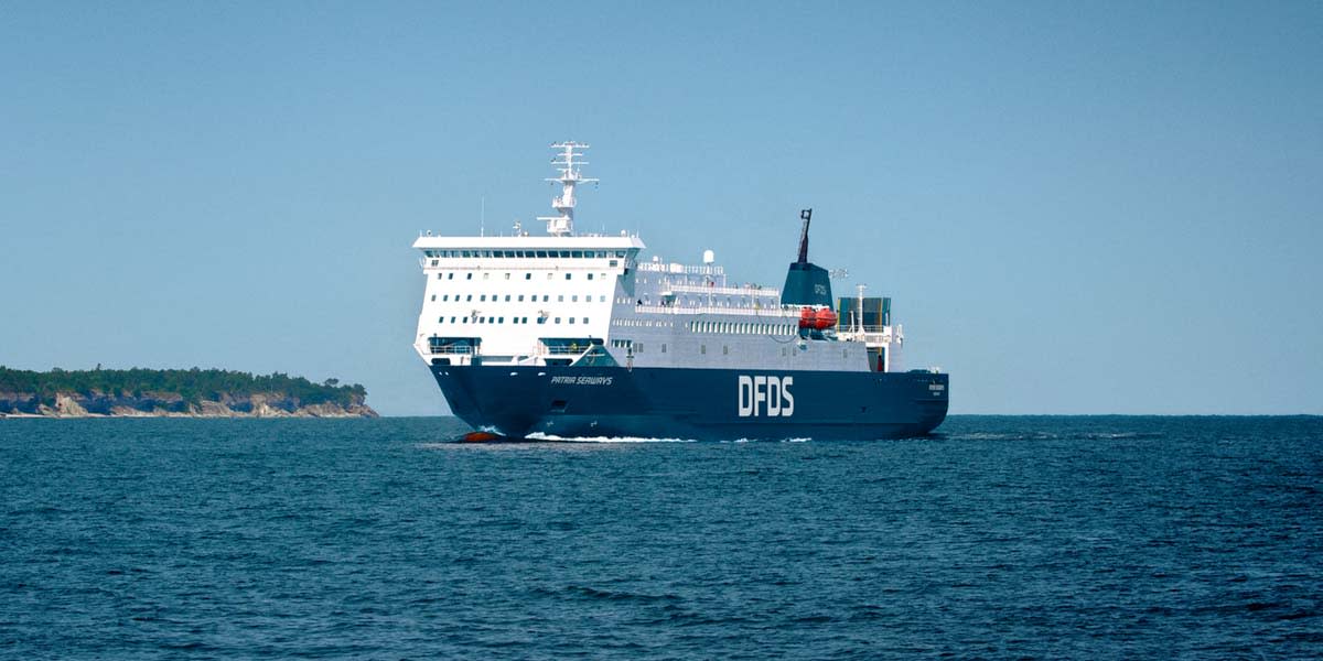 DFDS Patria ferry on the sea