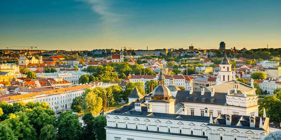 Vilnius city rooftop view 
