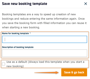 Create a booking template 1.1
