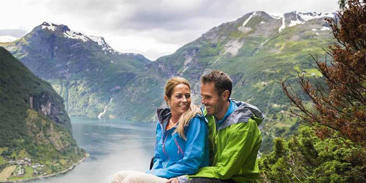 Couple at Norway mountains