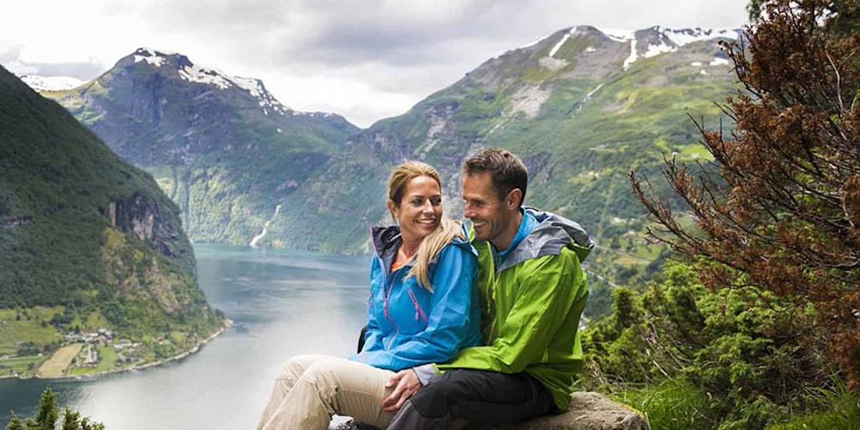 Couple enjoying outdoor nature 