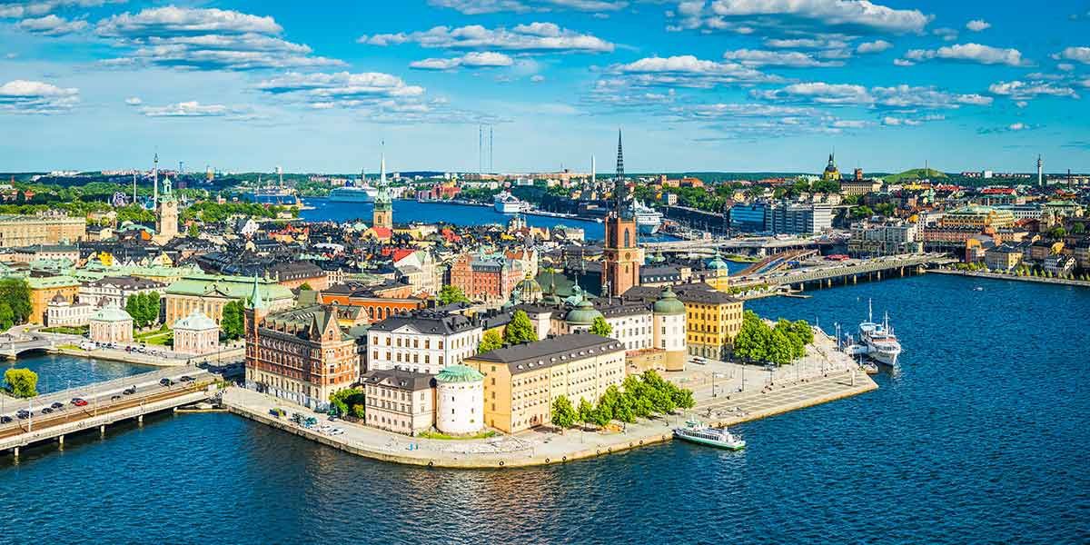 Blick auf die Stadt Stockholm