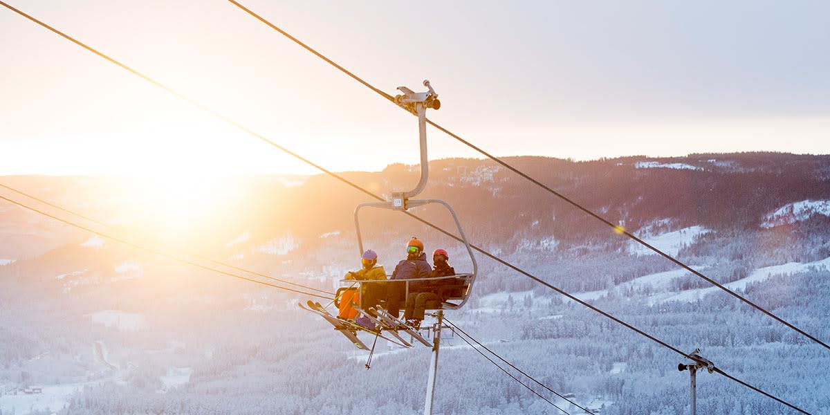 Solnedgang i liften Hafjell