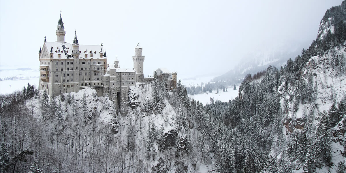 Neuschwanstein Castle in Germany in winter Neuschwanstein Castle in Germany in winter