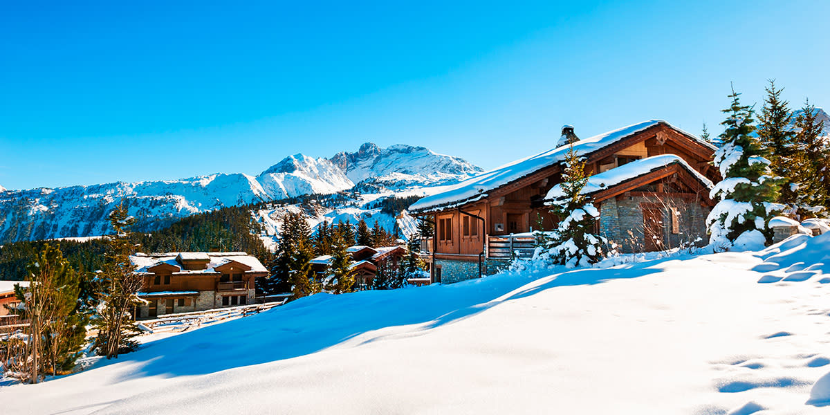 Ski cabin in the mountains