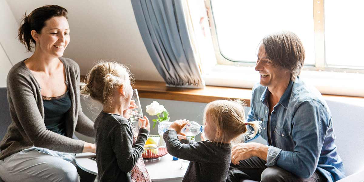 Family onboard the Hanko-Paldiski crossing