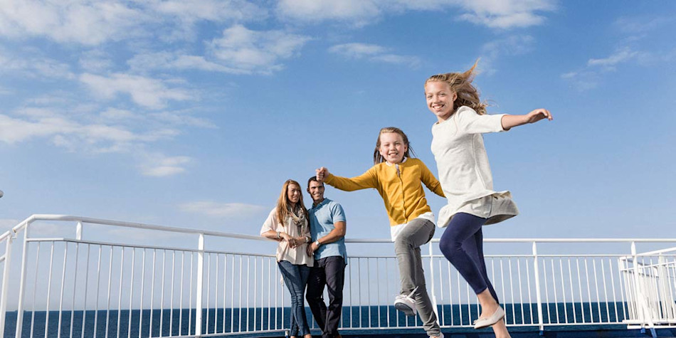 Children enjoying the entertainment onboard DFDS ferry