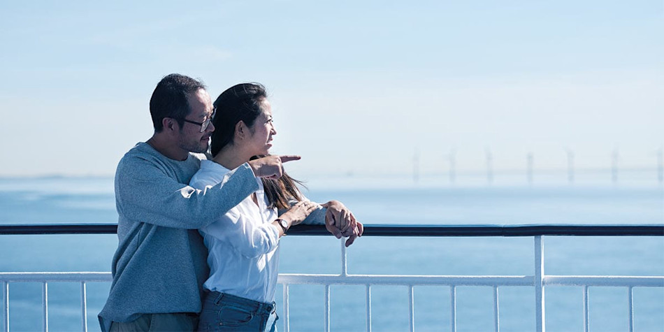 Group of friends on deck 