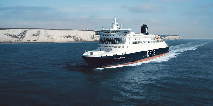 DFDS ferry on the sea