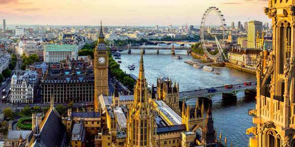 Panorama Londynu-Big Ben i London Eye