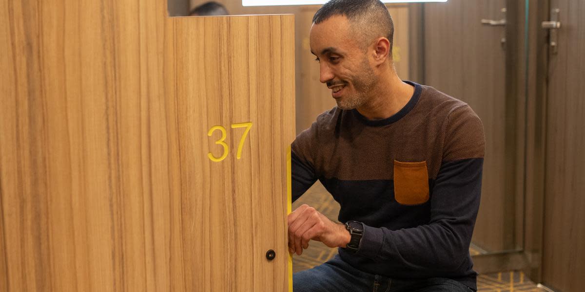 Lockers man in Capsule Hotel Lockers man in Capsule Hotel