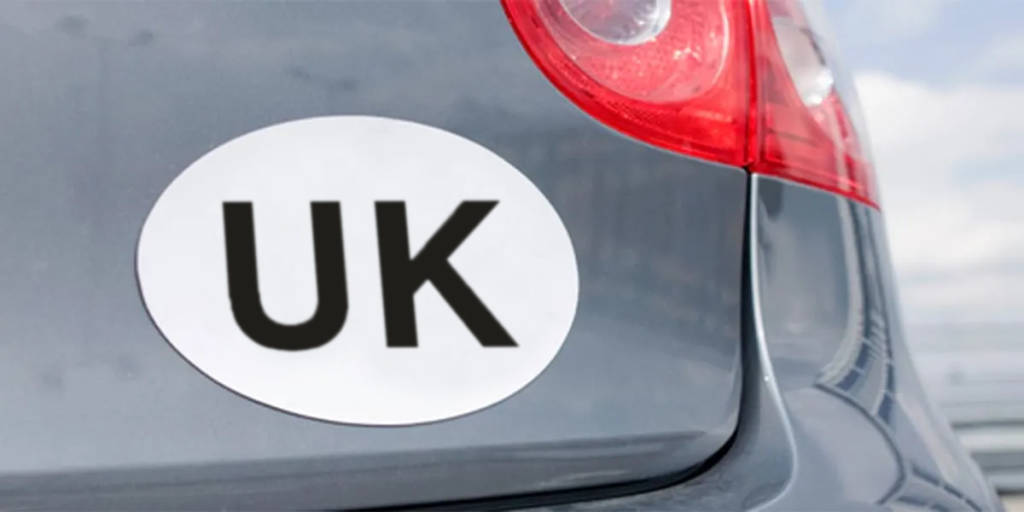 Driving in Belgium - UK sticker