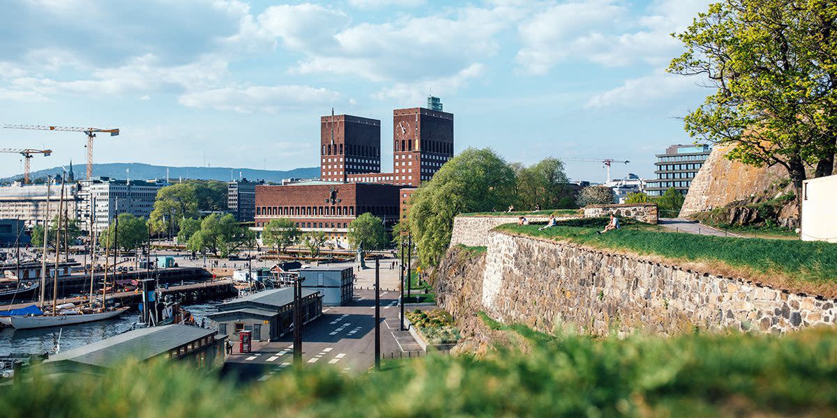 Oslo City Hall from Akershus Fortress