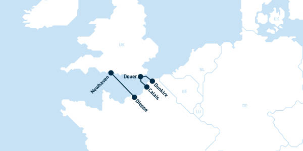 UK-France route map
