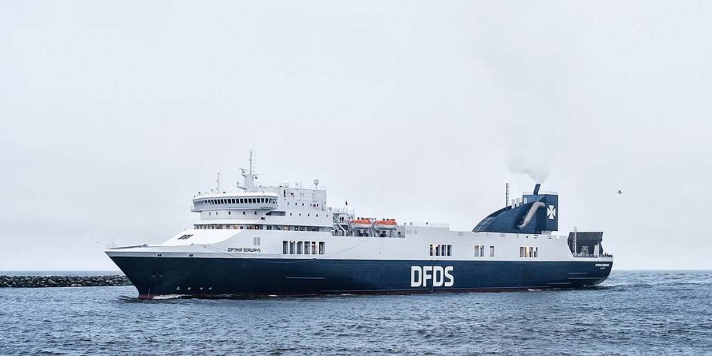 DFDS Optima ferry on the sea