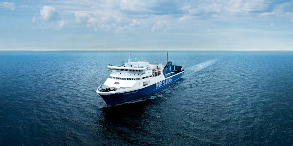DFDS ferry on the sea - Liverpool